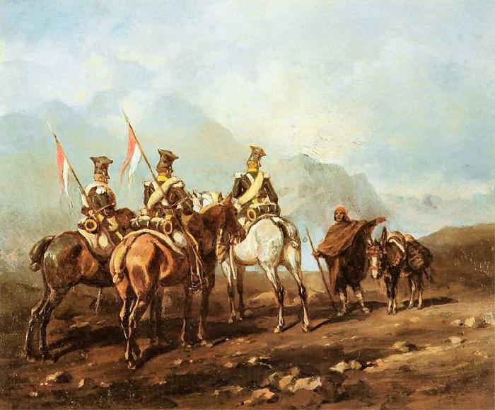 Juliusz Kossak Reconnaissance in Spain. Spain oil painting art